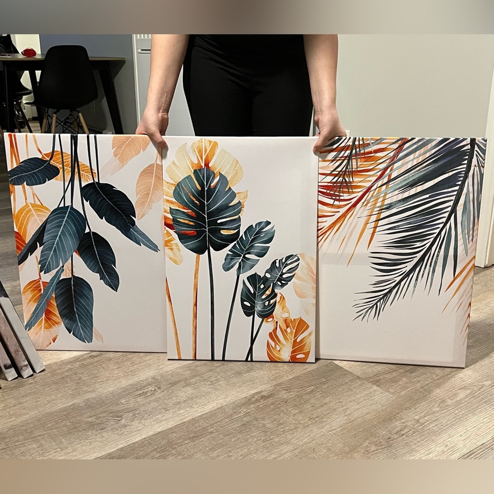 Tropical canvas leaf botanical